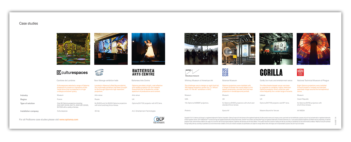 Q1 proscene range brochure case studies